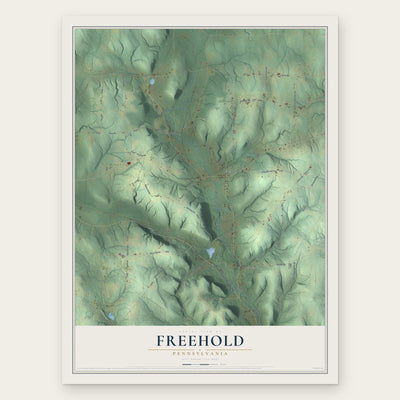 Freehold, Pennsylvania map print, the full design