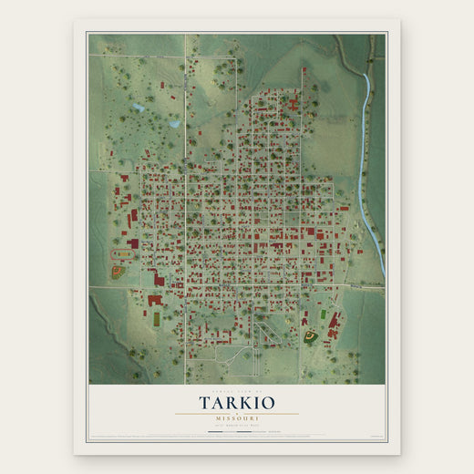 Tarkio, Missouri map print, the full design