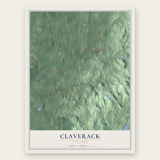 Claverack, New York map print, the full design