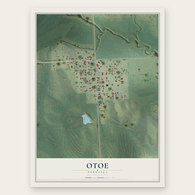 Otoe, Nebraska map print, the full design