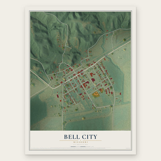 Bell City, Missouri map print, the full design