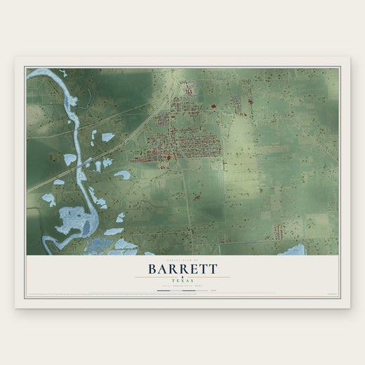 Barrett, Texas map print, the full design