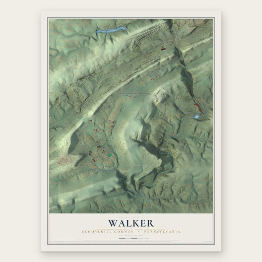 Walker, Schuylkill County, Pennsylvania map print, the full design