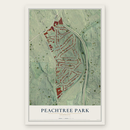 Peachtree Park, Georgia map print, the full design