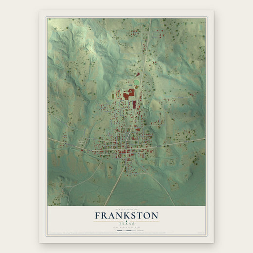 Frankston, Texas map print, the full design