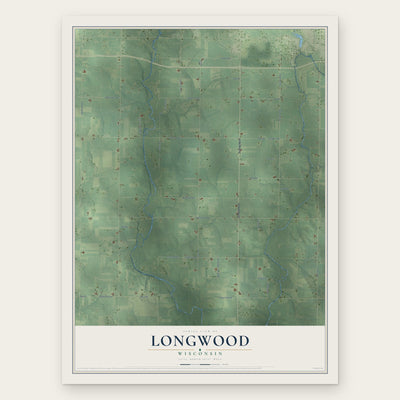 Longwood, Wisconsin map print, the full design