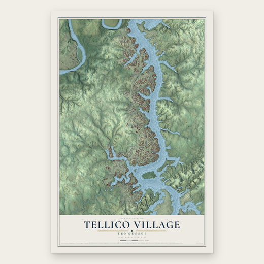 Tellico Village, Tennessee map print, the full design
