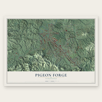 Pigeon Forge, Tennessee map print, the full design