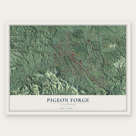 Pigeon Forge, Tennessee map print, the full design
