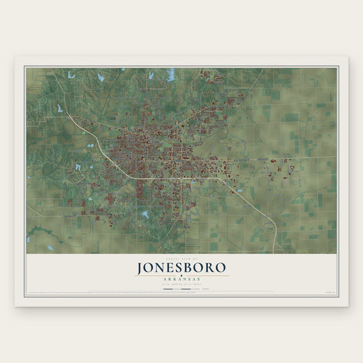 Jonesboro, Arkansas map print, the full design