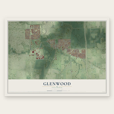 Glenwood, Illinois map print, the full design
