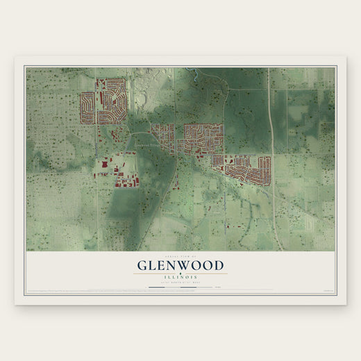 Glenwood, Illinois map print, the full design