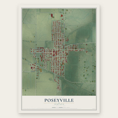 Poseyville, Indiana map print, the full design