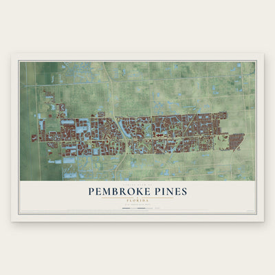 Pembroke Pines, Florida map print, the full design