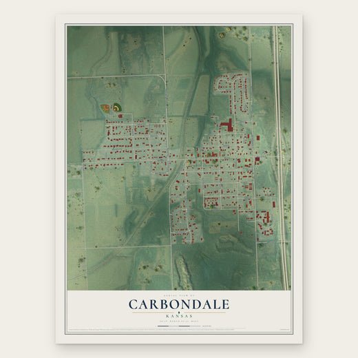 Carbondale, Kansas map print, the full design