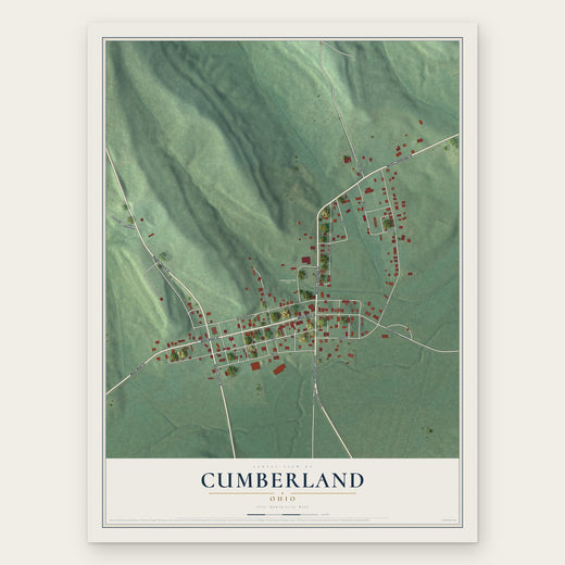 Cumberland, Ohio map print, the full design