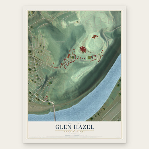 Glen Hazel, Pennsylvania map print, the full design
