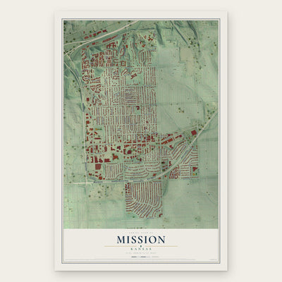 Mission, Kansas map print, the full design