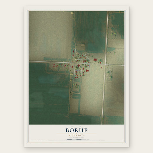 Borup, Minnesota map print, the full design