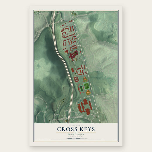 Cross Keys, Maryland map print, the full design