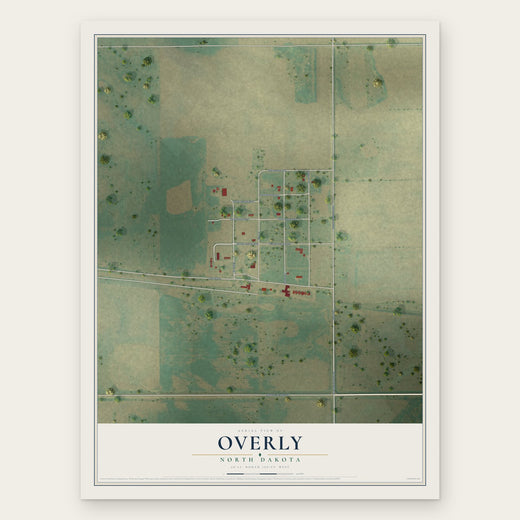 Overly, North Dakota map print, the full design