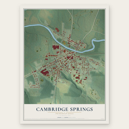 Cambridge Springs, Pennsylvania map print, the full design