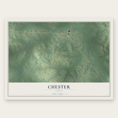 Chester, Texas map print, the full design
