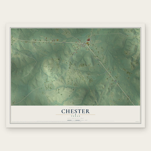 Chester, Texas map print, the full design