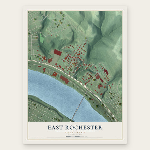East Rochester, Pennsylvania map print, the full design