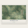 Warren City, Texas map print, the full design