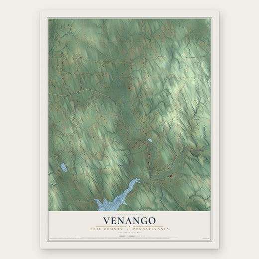 Venango, Erie County, Pennsylvania map print, the full design