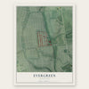Evergreen, Maryland map print, the full design