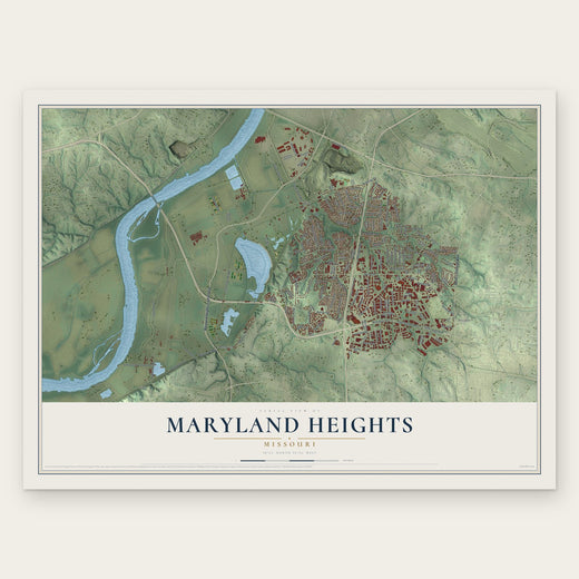 Maryland Heights, Missouri map print, the full design