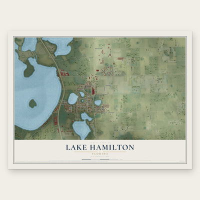 Lake Hamilton, Florida map print, the full design