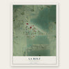 La Bolt, South Dakota map print, the full design