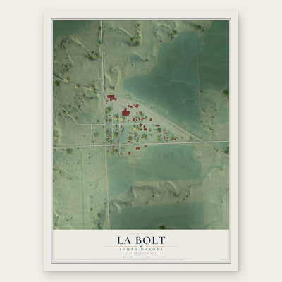 La Bolt, South Dakota map print, the full design