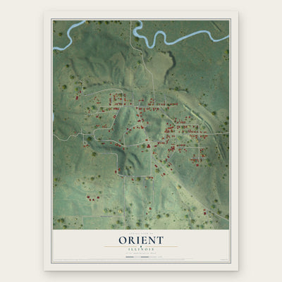 Orient, Illinois map print, the full design