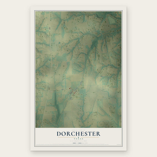 Dorchester, Texas map print, the full design