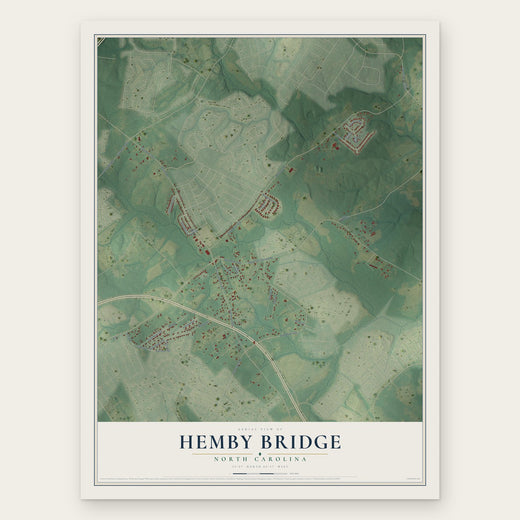 Hemby Bridge, North Carolina map print, the full design