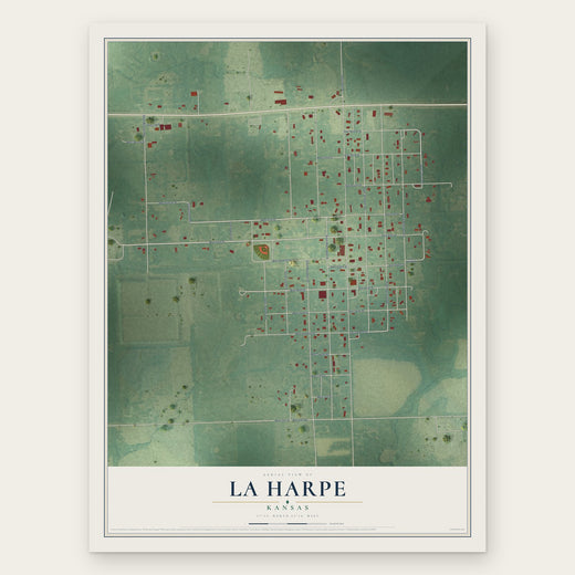 La Harpe, Kansas map print, the full design