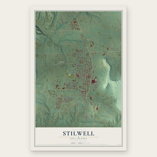 Stilwell, Oklahoma map print, the full design