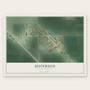 Jefferson, South Dakota map print, the full design