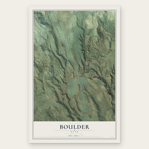 Boulder, Utah map print, the full design