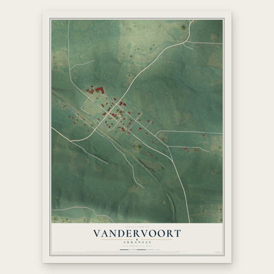 Vandervoort, Arkansas map print, the full design