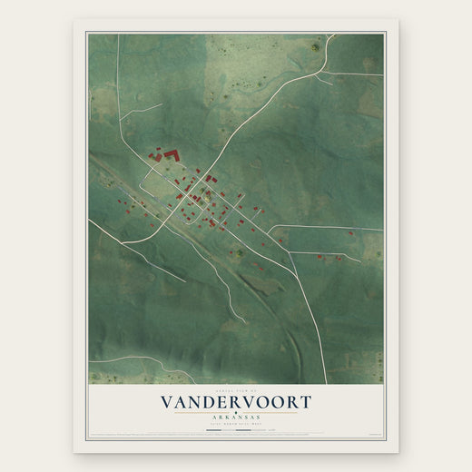 Vandervoort, Arkansas map print, the full design