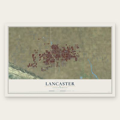 Lancaster, California map print, the full design