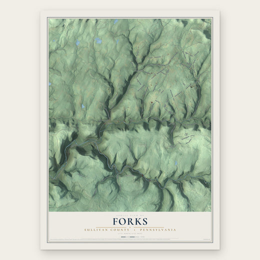 Forks, Sullivan County, Pennsylvania map print, the full design