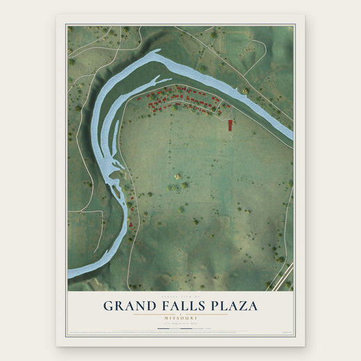 Grand Falls Plaza, Missouri map print, the full design