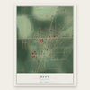 Epps, Louisiana map print, the full design