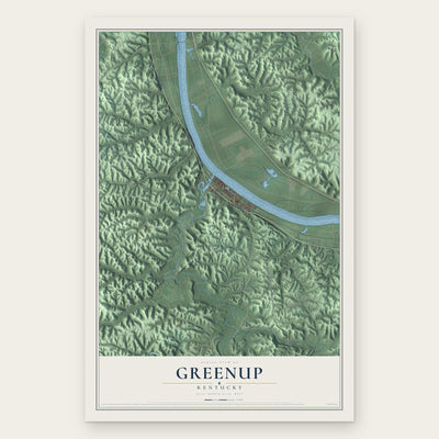 Greenup, Kentucky map print, the full design